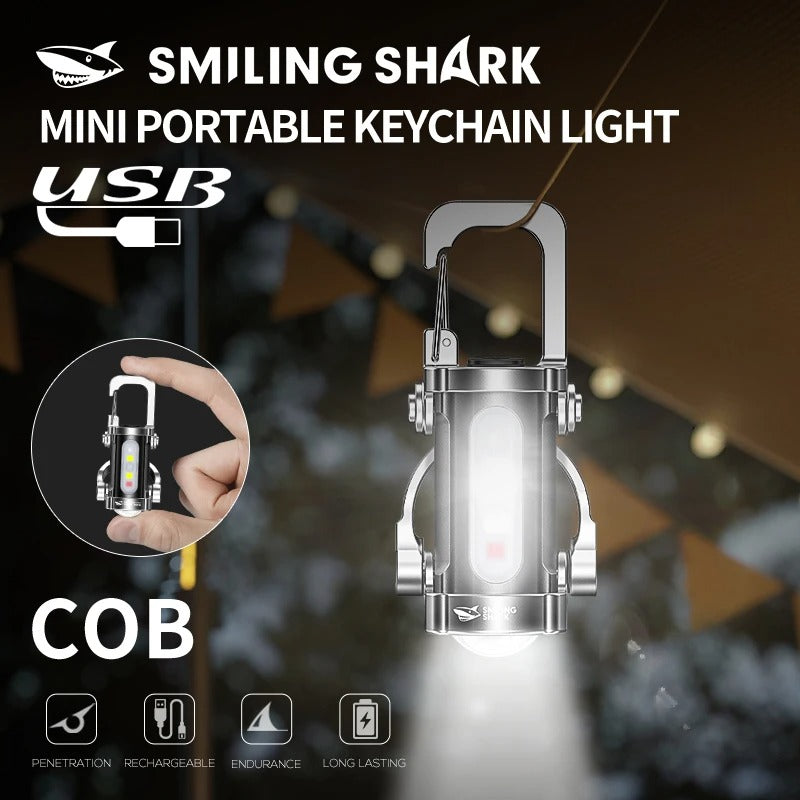 Mini USB Keychain Flashlight – 7 Modes, Super Bright