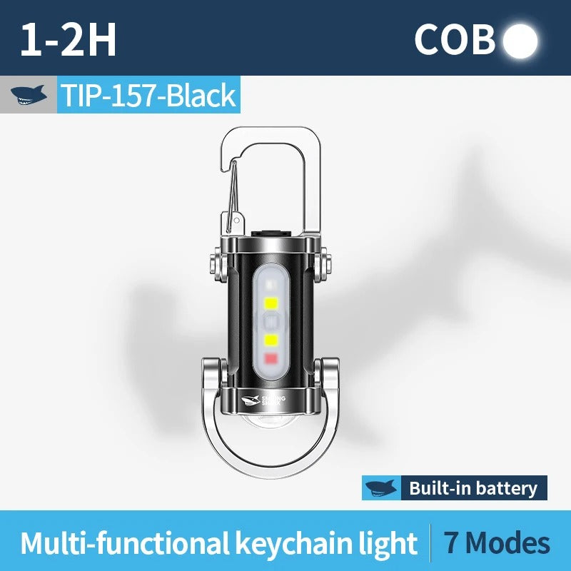 Mini USB Keychain Flashlight – 7 Modes, Super Bright