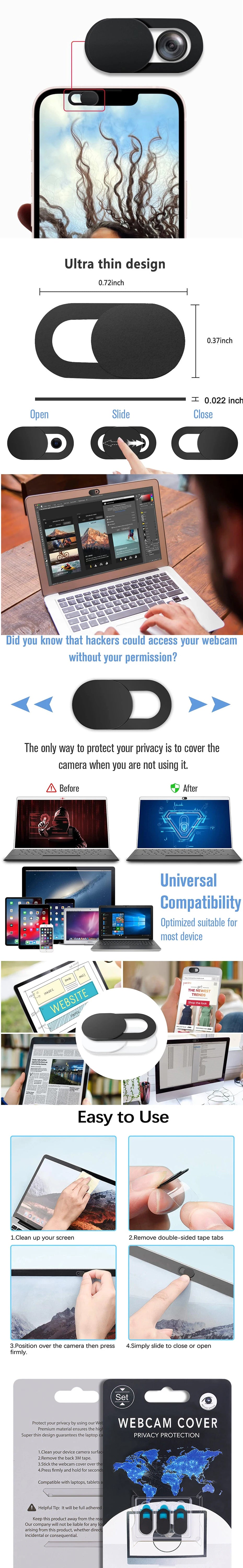 Camera Cover / Slider – protect against webcam hacking
